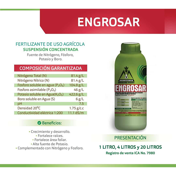 [NV26] FERTILIZANTE ENGROSAR X LITRO