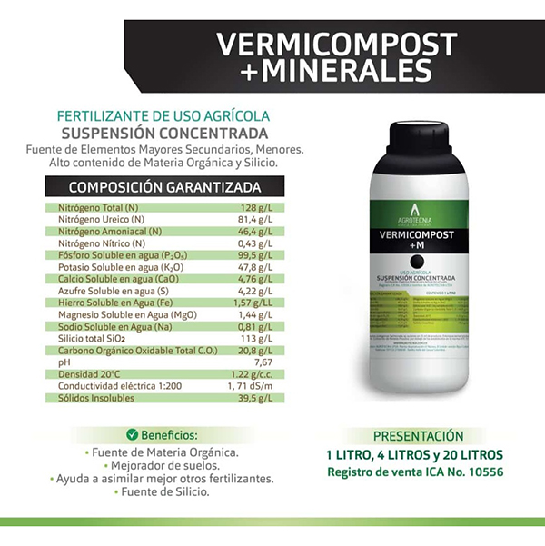 FERTILIZANTE VERMICOMPOST X LITRO